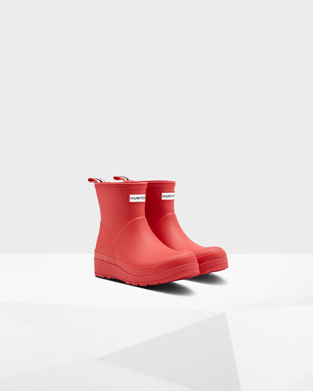 Play Botas Hunter Mujer - Original Short Rain - Rojos - GJCFSUH-45